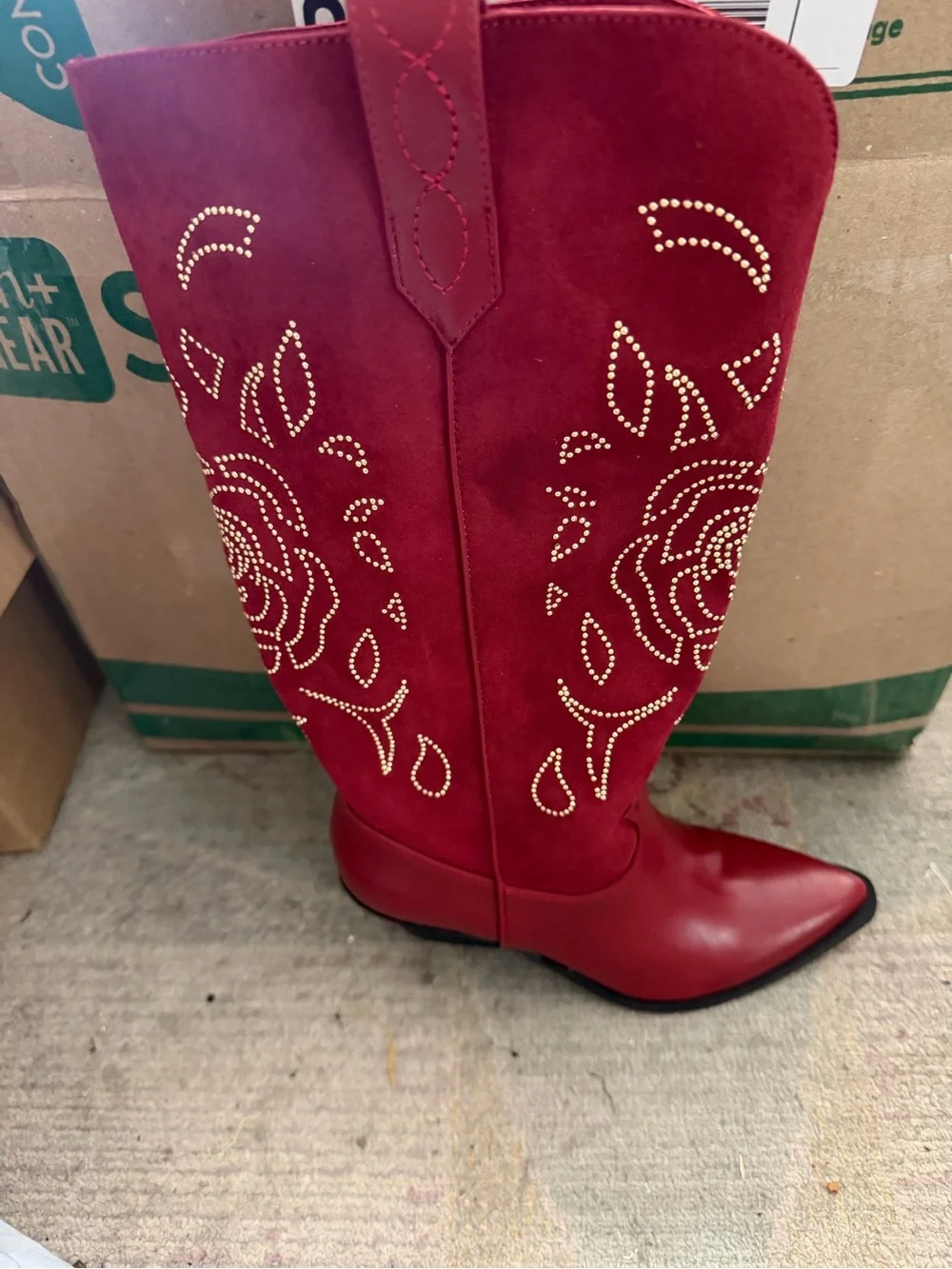 Jessica Simpson Women's Zodra Tall Western Cowboy Boots in Red. Size 6 nwt